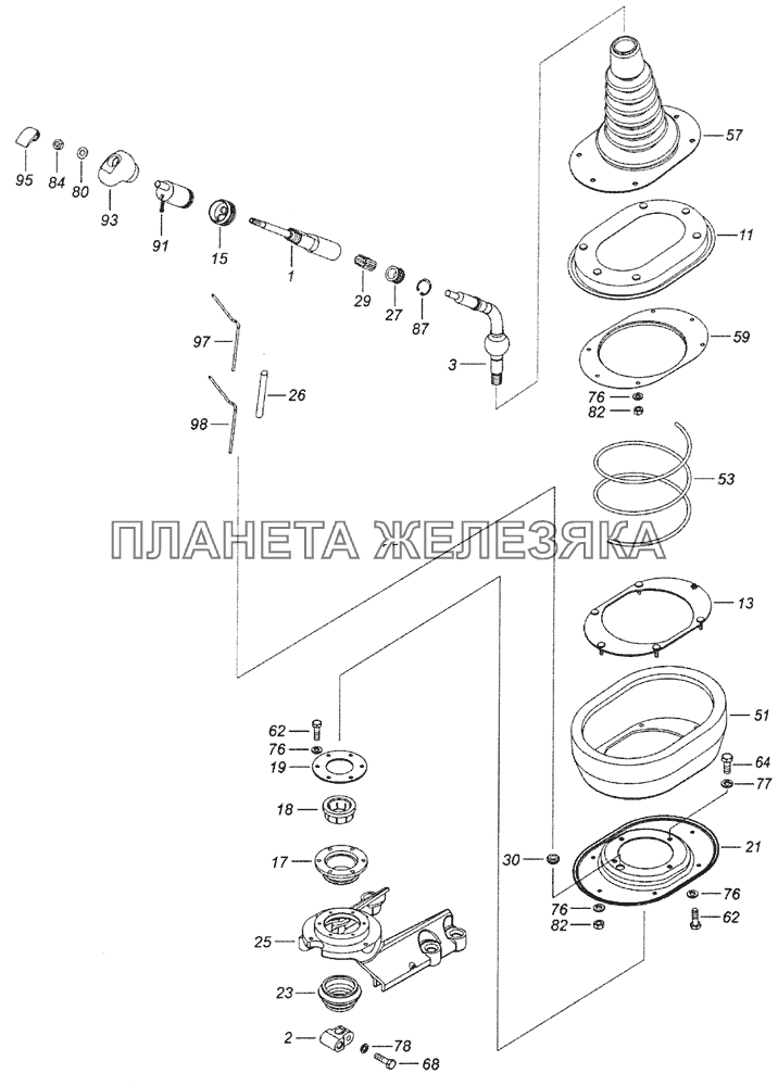 6460-1703204 Опора рычага переключения передач КамАЗ-6520 (Euro-2, 3)